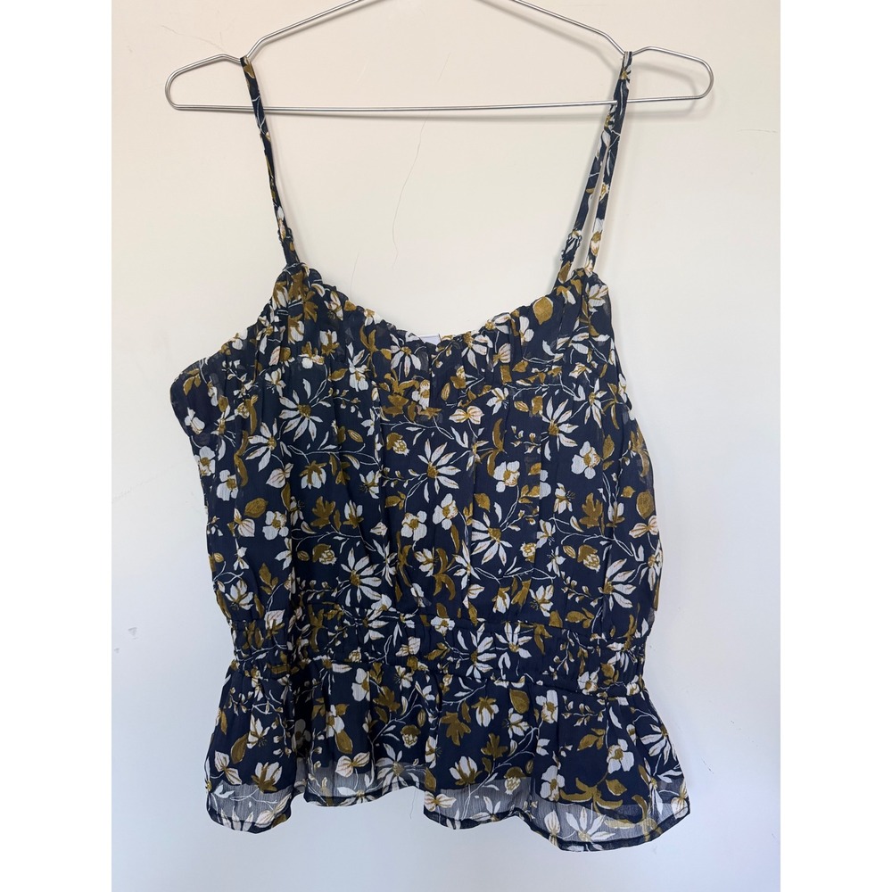 Bila 77 Floral Smocked Peplum Cami Top Womens Medium